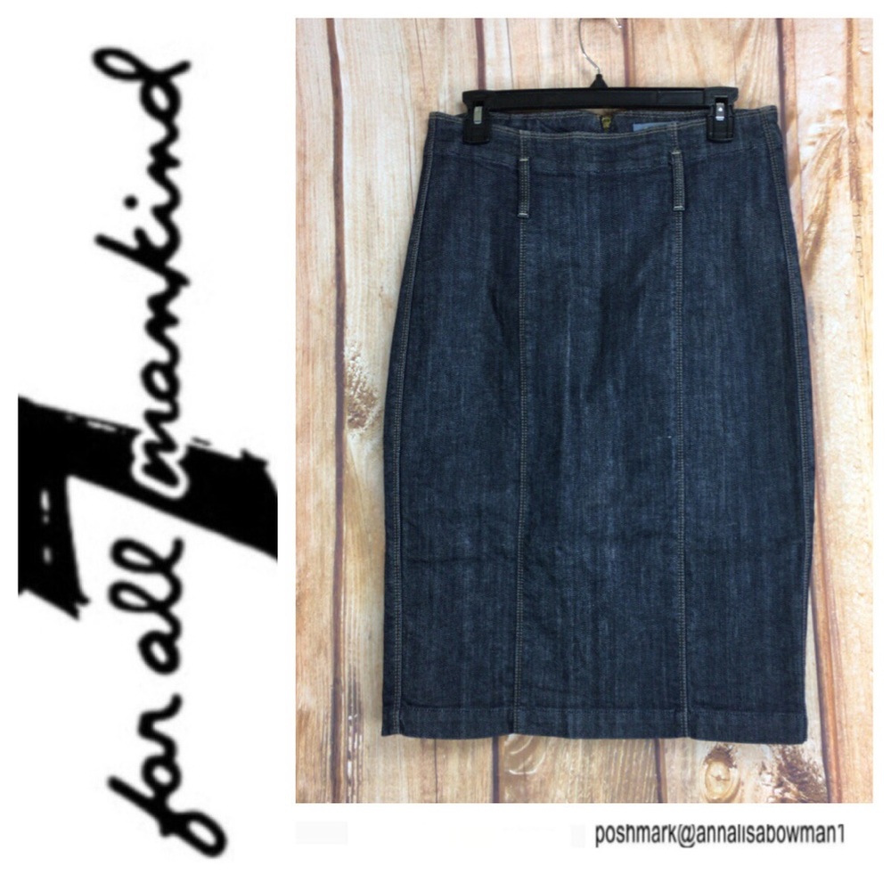💸7 for All Mankind Slim Denim Pencil Skirt sz 31